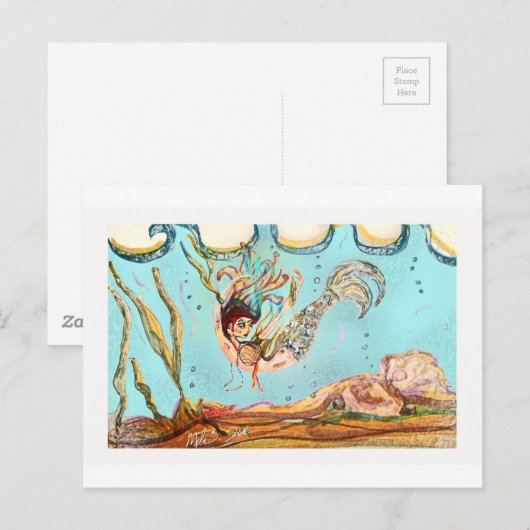 Mermaid Performs Briefkaart (Voorkant / Achterkant)