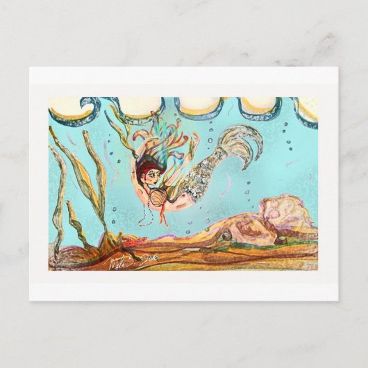 Mermaid Performs Briefkaart (Voorkant)