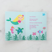 Mermaid Personated Age & Name Cute Birthday Card Kaart (Binnen)