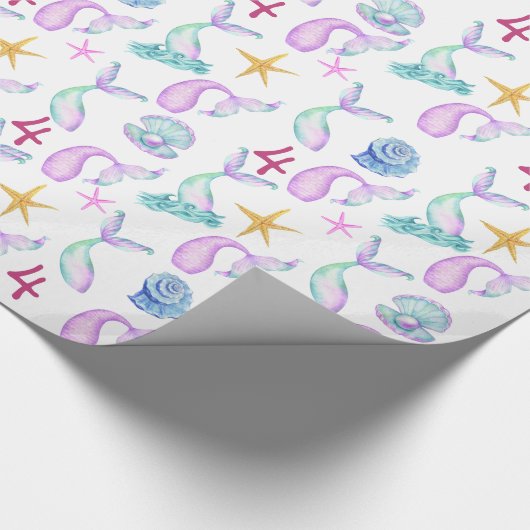Mermaid Personated roze zee shell patroon Cadeaupapier (Hoek)