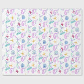 Mermaid Personated roze zee shell patroon Cadeaupapier (Vlak)