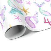 Mermaid Personated roze zee shell patroon Cadeaupapier (Rol Hoek)