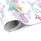 Mermaid Persoonlijk patroon Cadeaupapier (Rol Hoek)