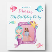 Mermaid Photo Birthday Welkomstteken Fotoplaat (Voorkant)