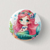 Mermaid Pin Ronde Button 3,2 Cm (Voorkant)