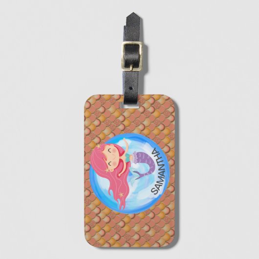 Mermaid Pink Bagagelabel (Voorkant (verticaal))
