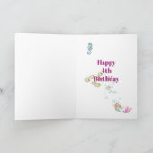 Mermaid Pink Blue Personal Age Cute Card Kaart (Binnen)