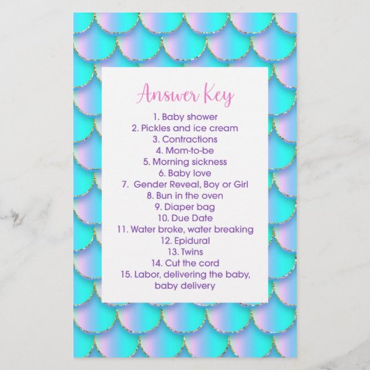 Mermaid Pink Gold Baby Emoji Pictionary Game (Achterkant)