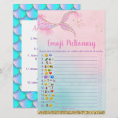Mermaid Pink Gold Baby Emoji Pictionary Game (Voorkant / Achterkant)