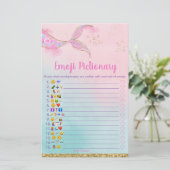 Mermaid Pink Gold Baby Emoji Pictionary Game (Staand voorkant)