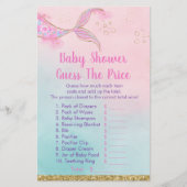 Mermaid Pink Gold Baby shower raadt prijsspel (Voorkant)