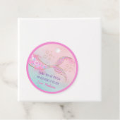 Mermaid Pink Gold Birthday Bedankjes Labels (In situ)