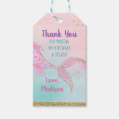 Mermaid Pink Gold Birthday Cadeaulabel (Voorkant)