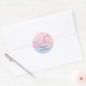 Mermaid Pink Gold Birthday Ronde Sticker (Envelop)