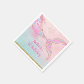 Mermaid Pink Gold Birthday Servet (Hoek)