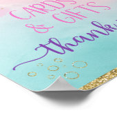 Mermaid Pink Gold Kaarten en Gifts Birthday Poster (Hoek)