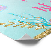 Mermaid Pink Gold onder het Zee van de geboorte We Poster (Hoek)