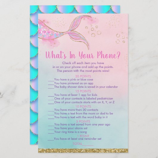 Mermaid Pink Gold wat er in je telefoonschoenen zi (Voorkant / Achterkant)