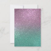 Mermaid Pink Green Sparkly Glitter Ombre Bedankkaart (Achterkant)