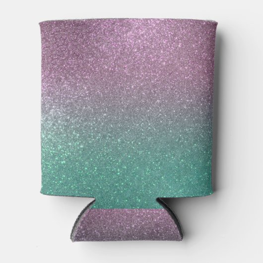 Mermaid Pink Green Sparkly Glitter Ombre Blikjeskoeler (Voorkant)