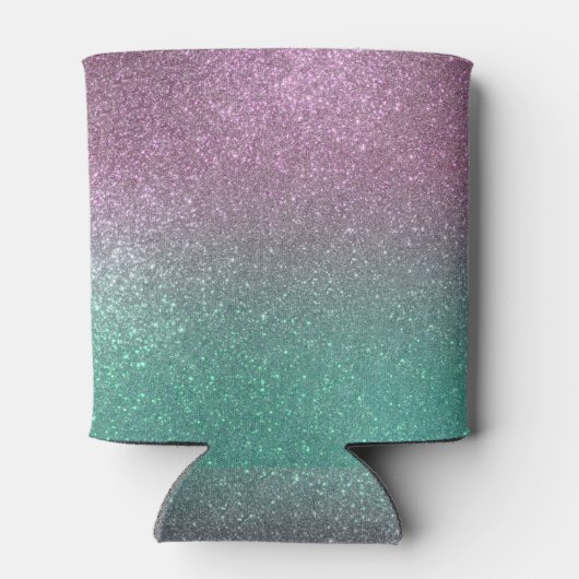 Mermaid Pink Green Sparkly Glitter Ombre Blikjeskoeler (Achterkant)