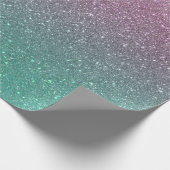 Mermaid Pink Green Sparkly Glitter Ombre Cadeaupapier (Hoek)