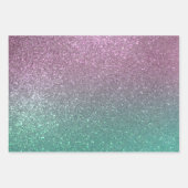 Mermaid Pink Green Sparkly Glitter Ombre Inpakpapier Vel (Voorkant)