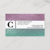 Mermaid Pink Green Sparkly Glitter Ombre Klantenkaartje (Achterkant)