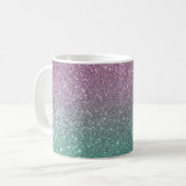 Mermaid Pink Green Sparkly Glitter Ombre Koffiemok (Voorkant links)