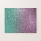 Mermaid Pink Green Sparkly Glitter Ombre Legpuzzel (Horizontaal)