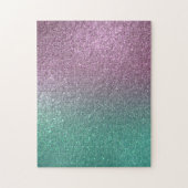 Mermaid Pink Green Sparkly Glitter Ombre Legpuzzel (Verticaal)