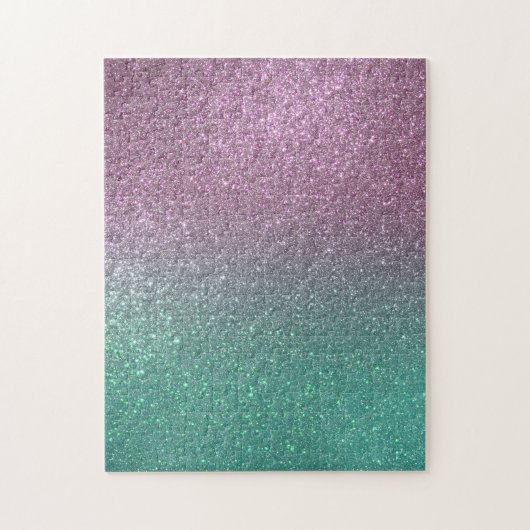 Mermaid Pink Green Sparkly Glitter Ombre Legpuzzel (Verticaal)