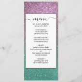 Mermaid Pink Green Sparkly Glitter Ombre Menu (Voorkant)