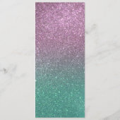 Mermaid Pink Green Sparkly Glitter Ombre Menu (Achterkant)