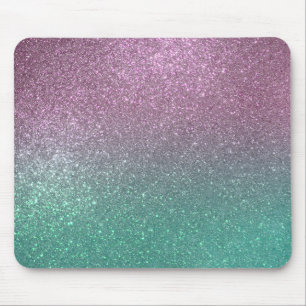 Mermaid Pink Green Sparkly Glitter Ombre Muismat