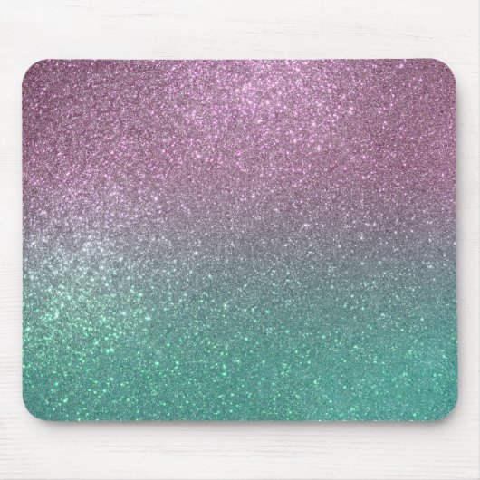 Mermaid Pink Green Sparkly Glitter Ombre Muismat (Voorkant)
