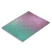 Mermaid Pink Green Sparkly Glitter Ombre Notitieboek (Linkerzijde)