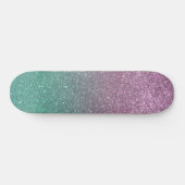 Mermaid Pink Green Sparkly Glitter Ombre Persoonlijk Skateboard (Horizontaal)