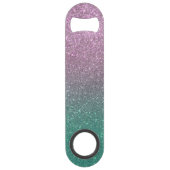 Mermaid Pink Green Sparkly Glitter Ombre Speed Flessenopener (Achterkant)