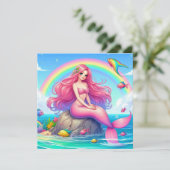 Mermaid Pink Kaart (Staand voorkant)