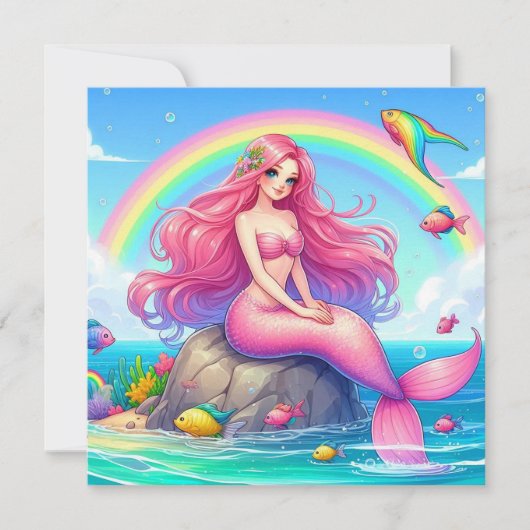Mermaid Pink Kaart (Voorkant)