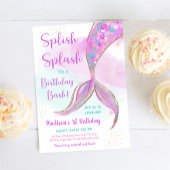 Mermaid Pink Paars Birthday Kaart