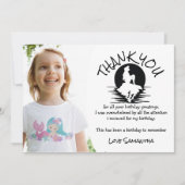 Mermaid Pink Paars Birthday Party Dank je Kaart (Voorkant)