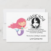 Mermaid Pink Paars Birthday Party Dank je Kaart (Voorkant)