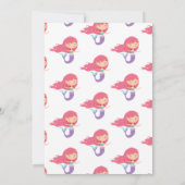 Mermaid Pink Paars Birthday Party Dank je Kaart (Achterkant)