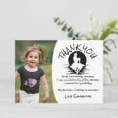 Mermaid Pink Paars Birthday Party Dank je Kaart (Staand voorkant)