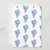 Mermaid Pink Paars Birthday Party Invitation Kaart (Achterkant)