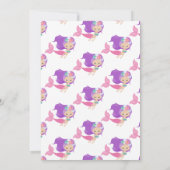 Mermaid Pink Paars Birthday Party Invitation Kaart (Achterkant)