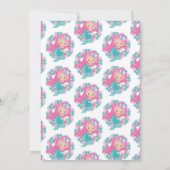 Mermaid Pink Paars Birthday Party Invitation Kaart (Achterkant)