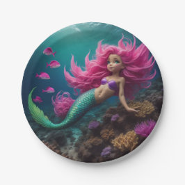 Mermaid Pink Papieren Bordje